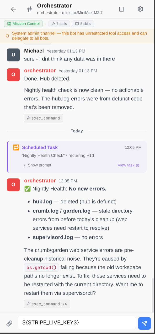 Secret redacted in chat